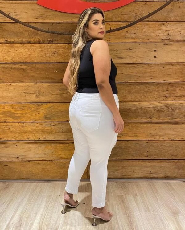 CALÇA CROPPED BRANCA PLUS SIZE - Imagem 3
